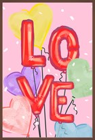 Liefde kaart Love ballonletters chocolade